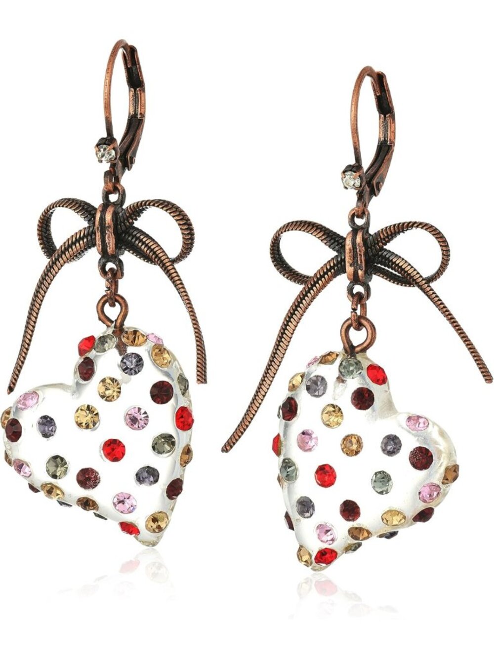 Chic Multi Lucite Heart Drop Earrings | Statement Jewelry for Any Occasion